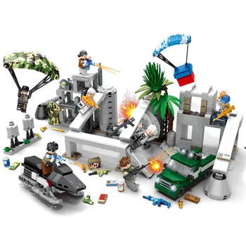 

JX70073 Snow Cement Factory Big scene of particle building block toy combination building block toy