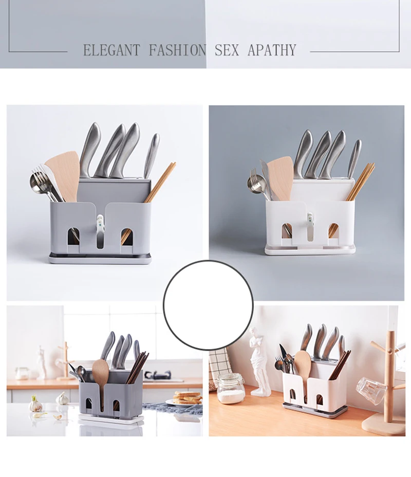 Multifunctional floor knife holder Kitchen supplies chopsticks cage rice spoon tableware storage plastic rack21