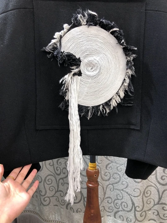 Autumn Early New Woman Button Decorative Back Irregular Mosaic Pattern Long Sleeve Short Jacket 918