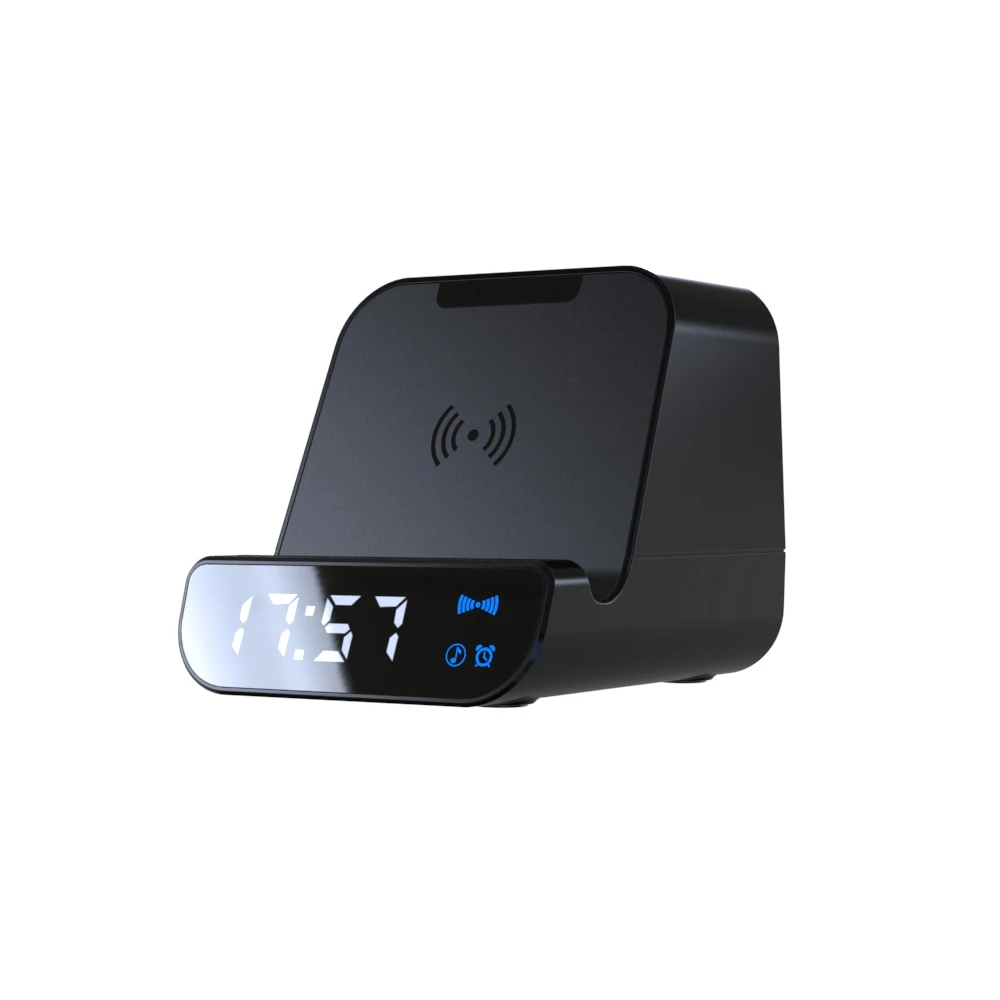 bluetooth динамик 4000 мАч Беспроводное зарядное устройство будильник внешний аккумулятор быстрая зарядка держатель телефона для iPhone huawei