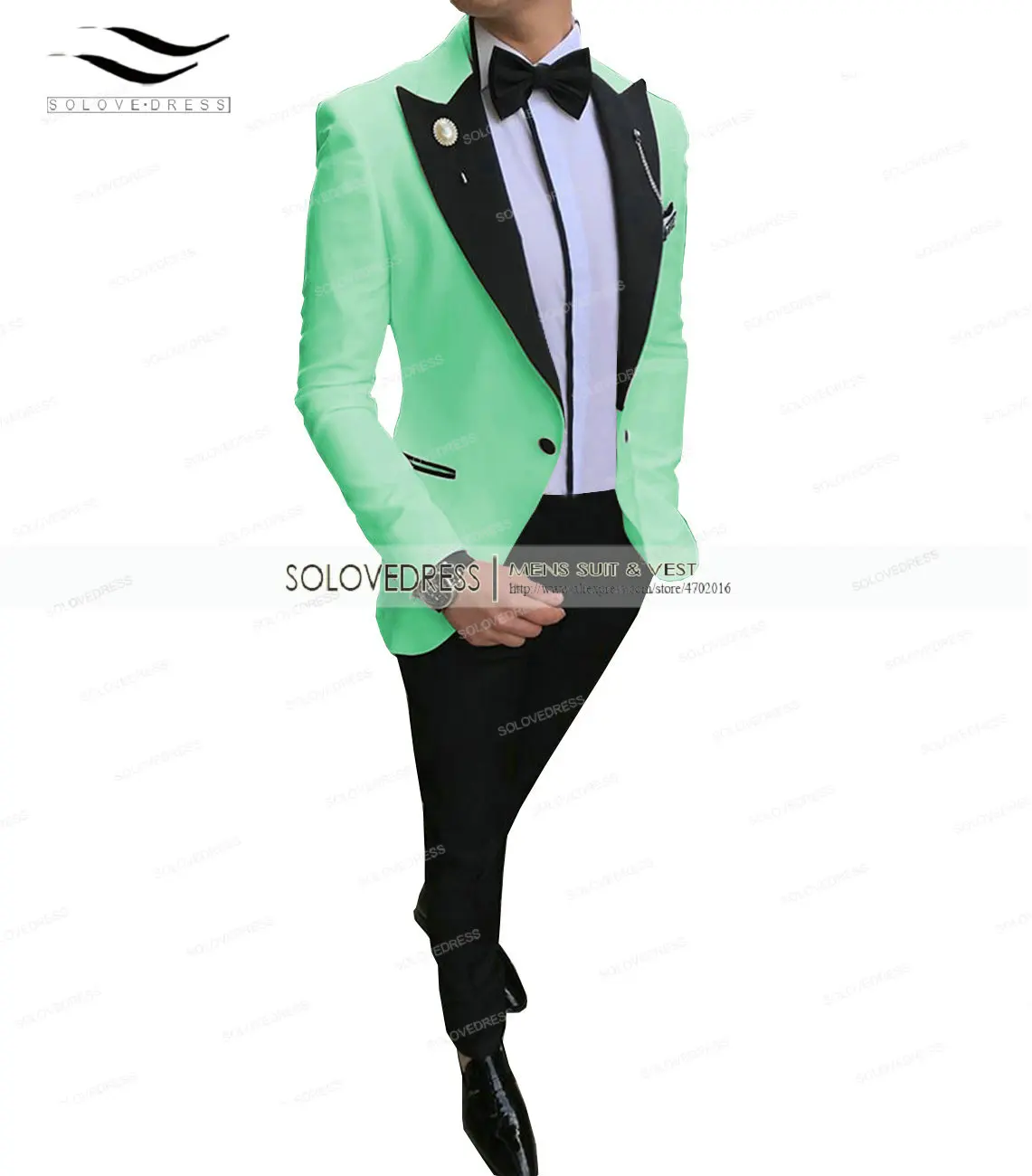 Mint Green Розовый 2 шт. формальные мужские костюмы обычный крой шерсть Выпускной смокинг цвета шампань деловой пиджак для свадьбы женихов Мужской Блейзер+ брюки - Цвет: Mint Green