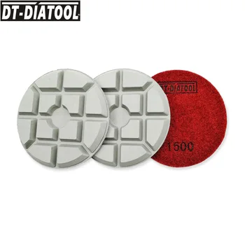 

DT-DIATOOL 3pcs Dia 100mm/4" Grit#1500 Thickened Diamond Concrete Polishing Pad Resin Bond Sanding Disc Repairing Concrete Floor