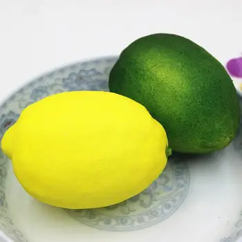 

Large Simulation Lemons Decorative Plastic Solid Artificial Fruit Cabinet Home Decor Party Fake Fruit Model Mold