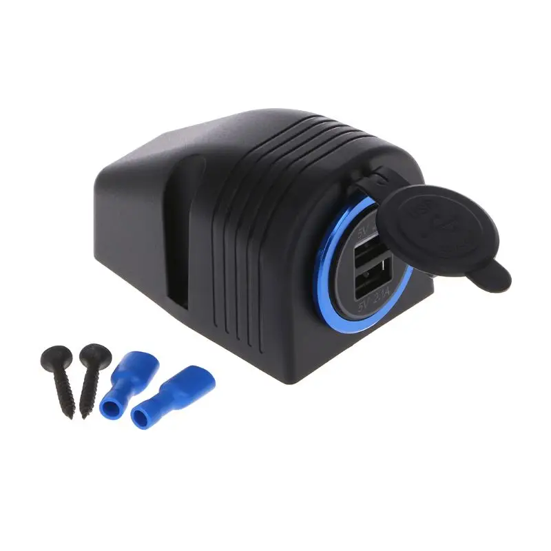 12V 24V до 5V 2.1A двойной зарядное устройство USB Мощность адаптер Закрытая основа для автомобилей Грузовик Мотоцикл отражатели ATV для смартфона gps планшет