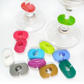 

24 Color Silicone Wine Glass Charm Marker Shape Drink Label Identification Wine Glass Mark Recognizer Party Supply