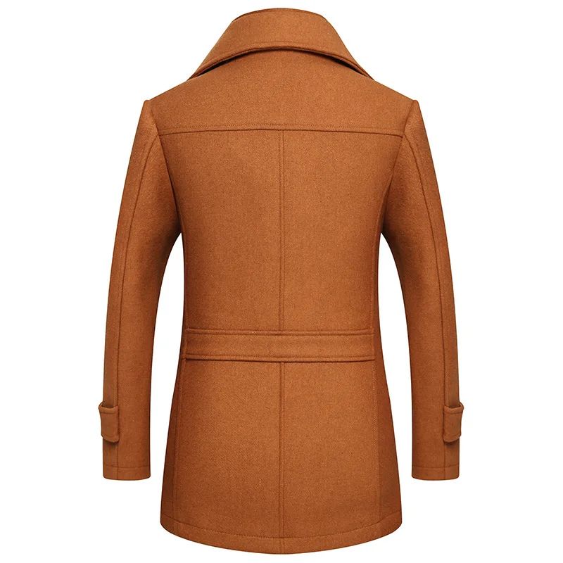 Зимнее серое шерстяное пальто, мужское тонкое пальто размера плюс, ветровка для мужчин, толстое удлиненное шерстяное пальто, мужское повседневное пальто, 3xl 4xl, однотонное