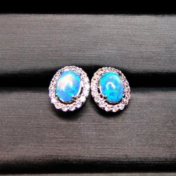 Sell It hot! Lady Beautiful Blue Fire Opal Jewelry Earrings For The Present