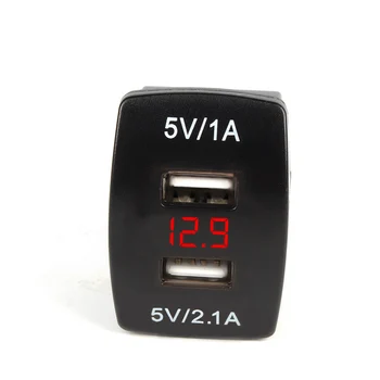 

Waterproof 12V-24V Mini Micro Dual USB Plug Car Motorcycle Cigarette Lighter Socket Car Charger LED Digital Voltmeter Meter