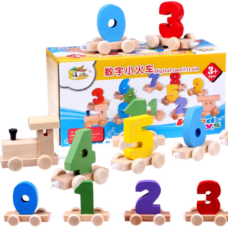 Learning Education Toys Wooden Digital Train Montessori Math Toys Game For Children Girls Countable Material Brinquedos