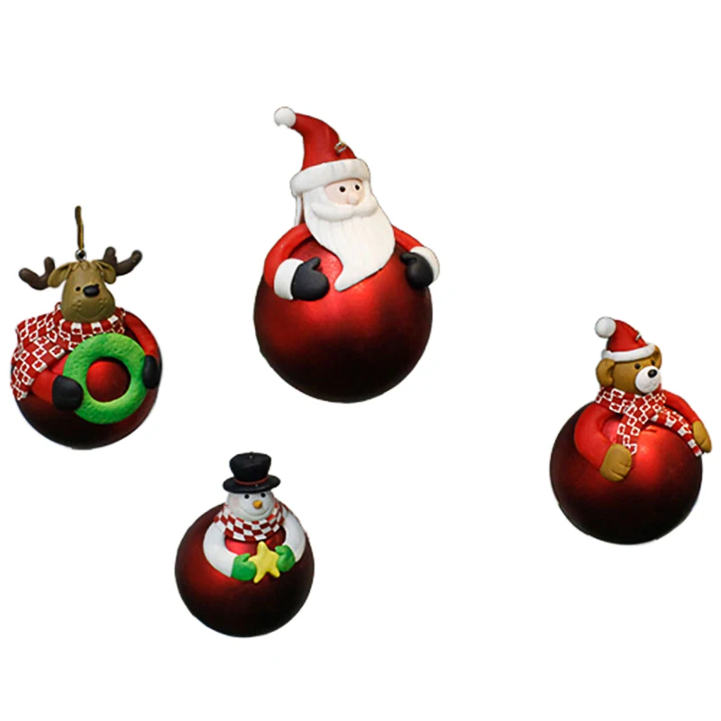 4 шт./компл. Рождественская елка мультфильм Висячие украшения Xmas подвесной шар рождественские украшения для дома