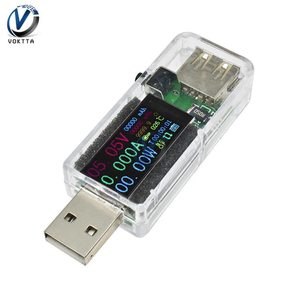 Transparent USB тестер цифровой ЖК-вольтметр измеритель тока Амперметр детектор Поддержка QC 2,0 3,0 зарядное устройство индикатор USB доктор - Цвет: Transparent