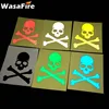 1pc Bike Reflective Sticker Fluorescent Skull Bicycle Stickers Cycling Road MTB Fixed Gear Skeleton Decals Bicycle Accessories ► Photo 2/6