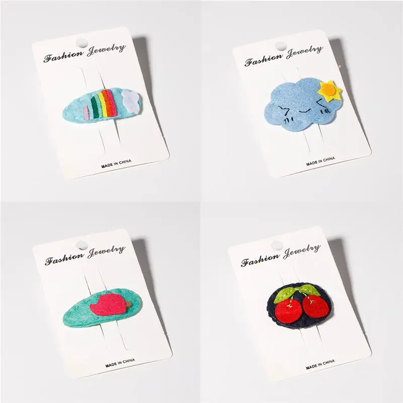 4pcs Fruits hairclip Cartoon BB clip for girl Stars Hairpins Kawaii Headwear for children Hair Accessories - Цвет: 03