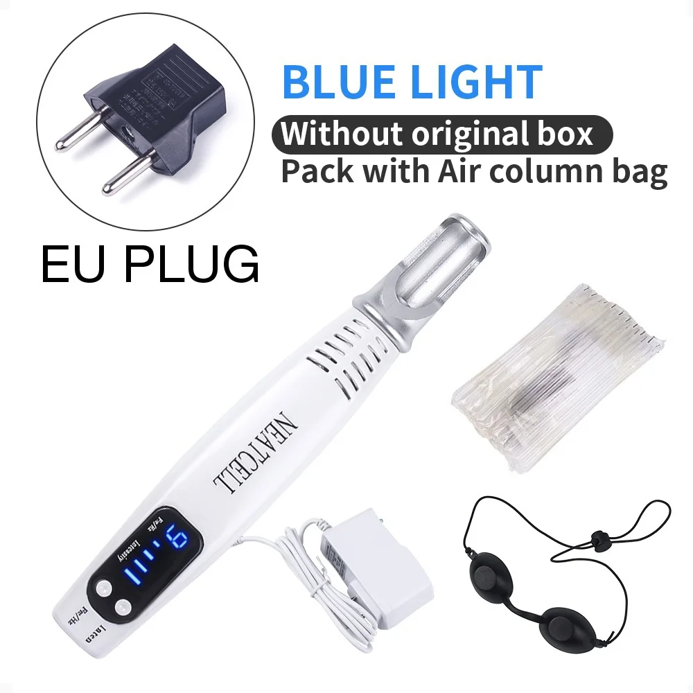 eu bag blue Picosecond, лазерная ручка, синий светильник, терапия, пигмент, тату шрам, моль, веснушки, удаление темных пятен, устройство для ухода за кожей - Цвет: eu bag blue