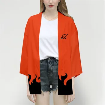 

Anime Naruto Yondaime Hokage Japanese Kimono Men Women Cardigan Shirt Blouse Yukata Haori Obi Clothes Samurai Cosplay Costume