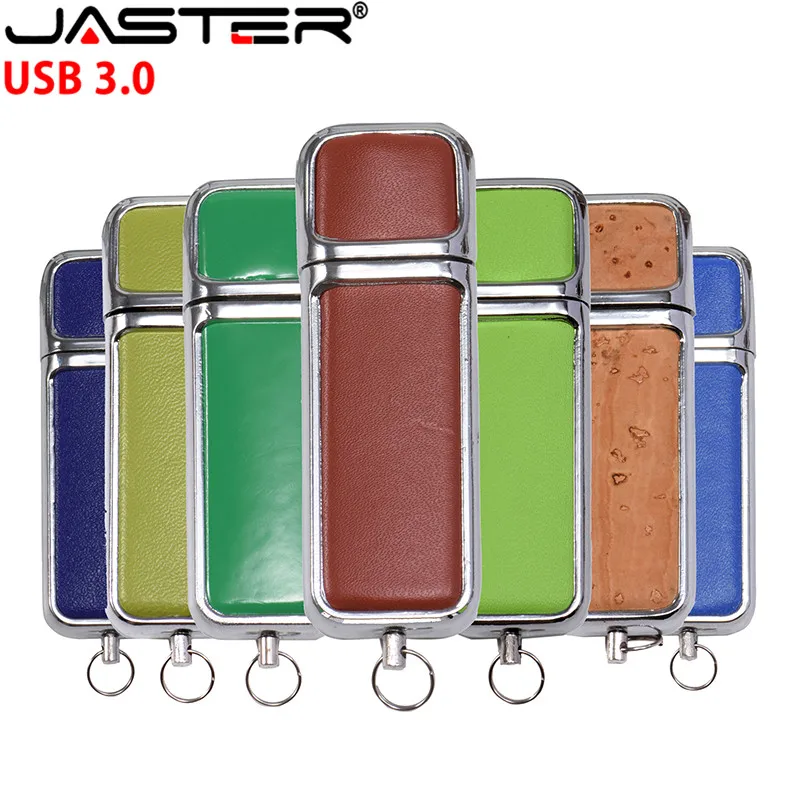 JASTER USB 3 0 кожаный usb флэш накопитель с логотипом клиента металлическая коробка