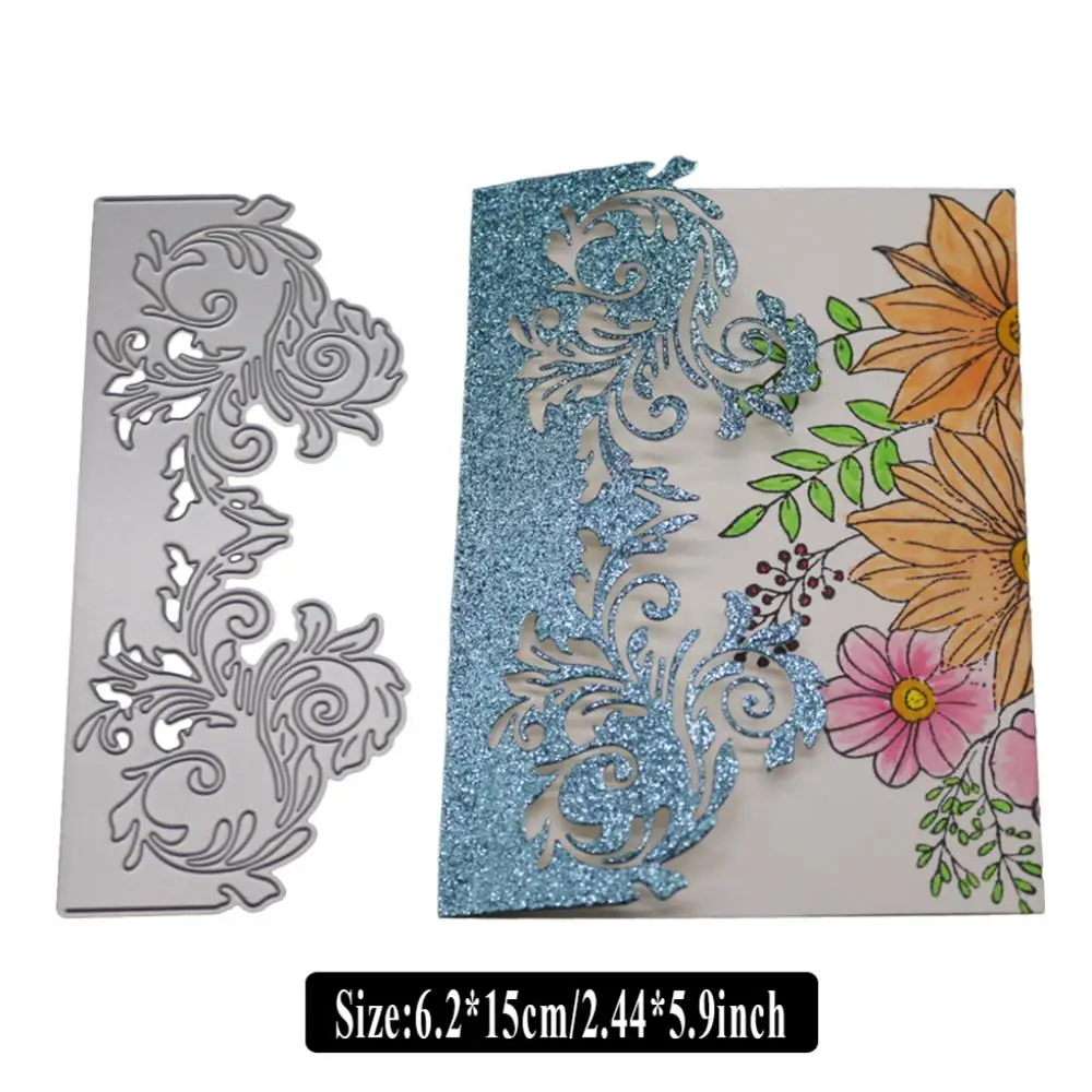 

Lace Background Cutting Dies for Card Making, URYKE Die Cuts Stencil Metal Pattern Template for DIY Embossing Scrapbooking New