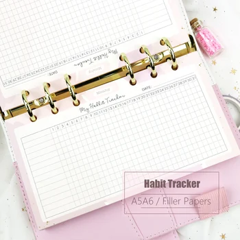 

MyPretties Fantasy Habbit Tracker Refill Papers 40 Sheets A5 A6 Filler Papers for 6 Hole Binder Organizer Notebook Papers