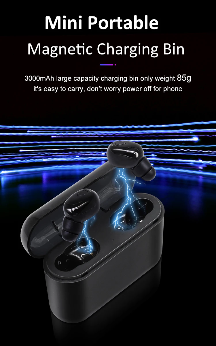 TWS беспроводные Bluetooth наушники для Xiaomi huawei iPhone спортивные водонепроницаемые наушники 3000 мАч Магнитный зарядный чехол бинауральный вызов