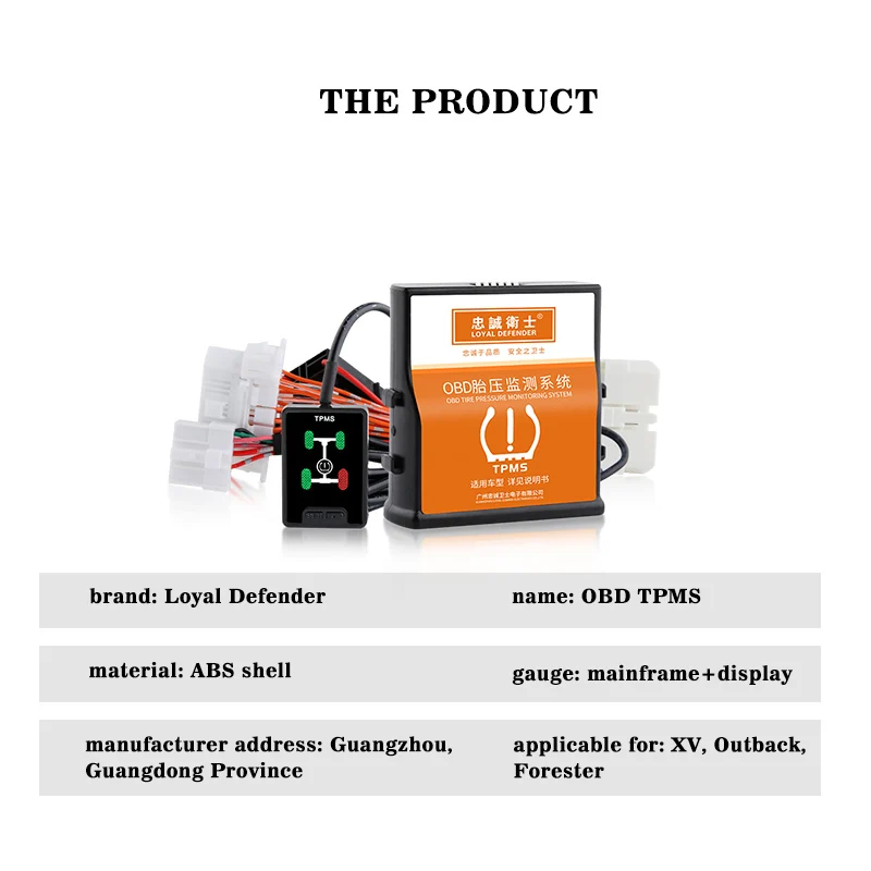 Светодиодный OBD TPMS контроль давления в шинах в реальном времени Интеллектуальный OBD сенсор охранная сигнализация для Subaru Forester