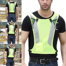 Высокая видимость жилет ночные Светоотражающие безопасные жилет для спорта Бег езда NC99