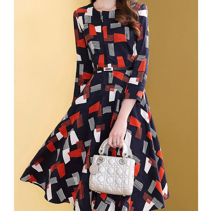 

Fashion Floral Dress Women's Early 2019 Autumn Clothing New Style Waist Hugging Slimming Elegant Popular Skirt