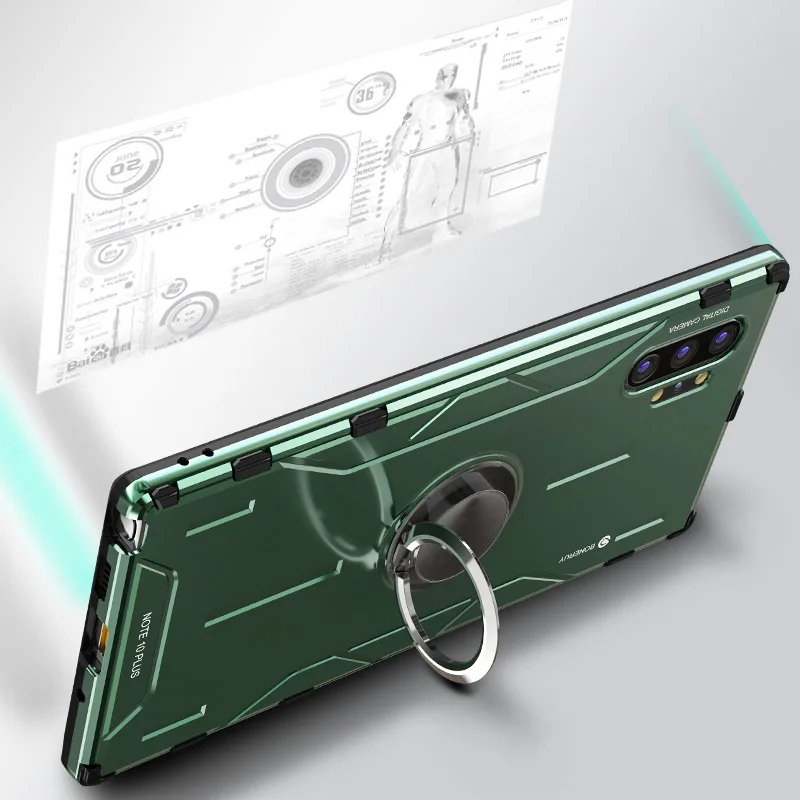 Мягкий Силиконовый противоударный чехол-держатель для samsung Galaxy Note 10 Plus 9, Защитный металлический алюминиевый чехол для samsung S9 Plus, чехол