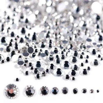 

Wholesale SS3 ~ SS50 New Crystal White Non-thermosetting Glass Flat Bottom Rhinestone Glue Gem DIY Decoration Accessories