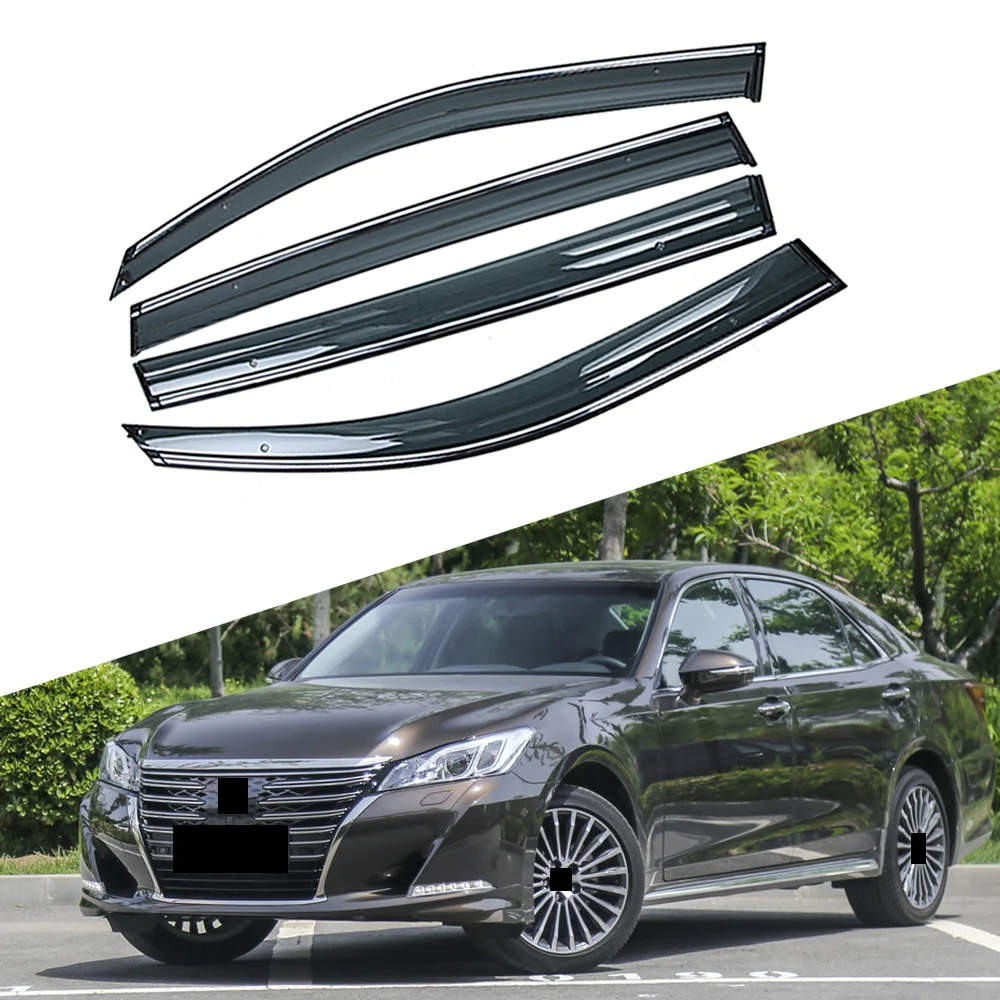 Для TOYOTA CROWN 2012 2013 окна автомобиля Защита от солнца дождь козырьки щиток Shelter Защитная крышка отделка рамка наклейка