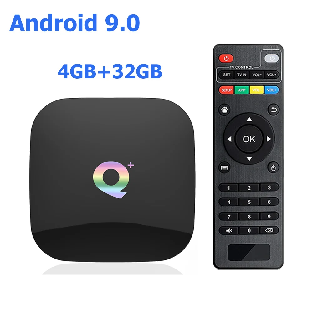 4G 32G ТВ-бокс QPLUS Smart 6K Ultra HD 4+ 32G Android 9,0 Movie wifi Google Cast Netflix медиаплеер IP tv телеприставка qplus - Цвет: 4G 32G
