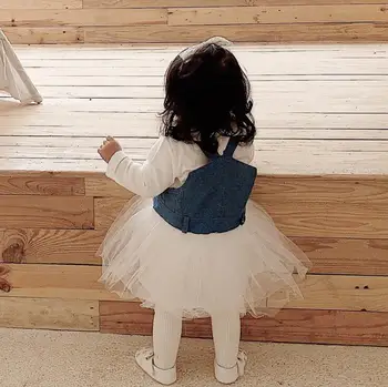 

2020 Best Selling Baby Girls Patchwork Denim Vest Dress Fashion Sumer Kids Girls Dresses 0-4 Years