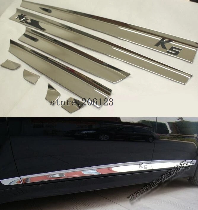 

Free shipping 2011 2012 2013 2014 2015 KIA Optima/K5 High quality ABS Chrome body side moldings side door decoration