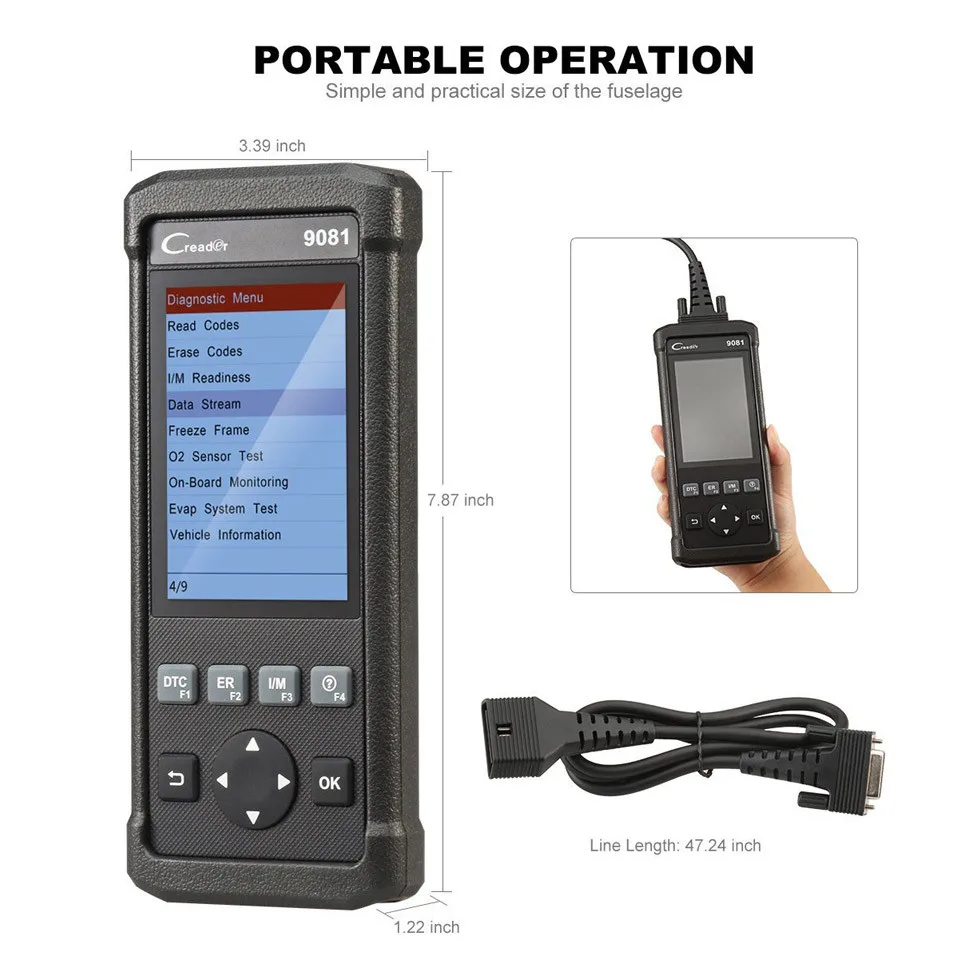 Launch CReader 9081 полный OBD2 автомобильный сканер OBD2 считыватель кода своими руками автоматический диагностический инструмент с 11 особыми функциями тестер OBD CR9081