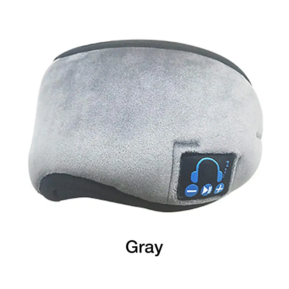 Gray Bluetooth V5.0 музыка Спящая Беспроводная маска для глаз наушники помощь сна затенение громкой связи облегчение усталости глаз - Цвет: Gray