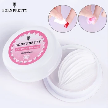 

BORN PRETTY Flavor Nail Polish Remover Pads Portable Mini Package Moist Wet Paper Nail Art Varnish Easy Remover Tools 32 Pcs/box