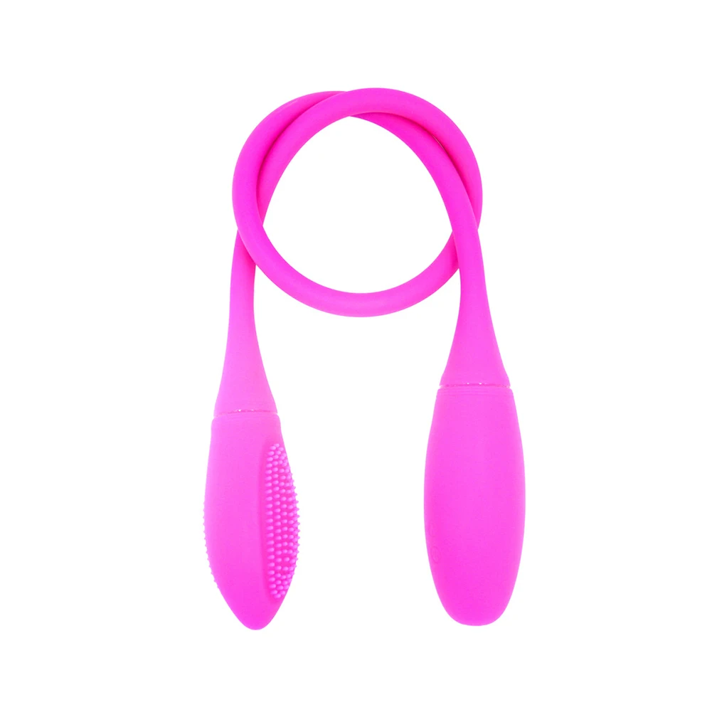 Pink Хорошая здоровая женская силиконовая Вибрирующая палочка двойная головка 7 частот вибрация взрослые товары - Цвет: Pink