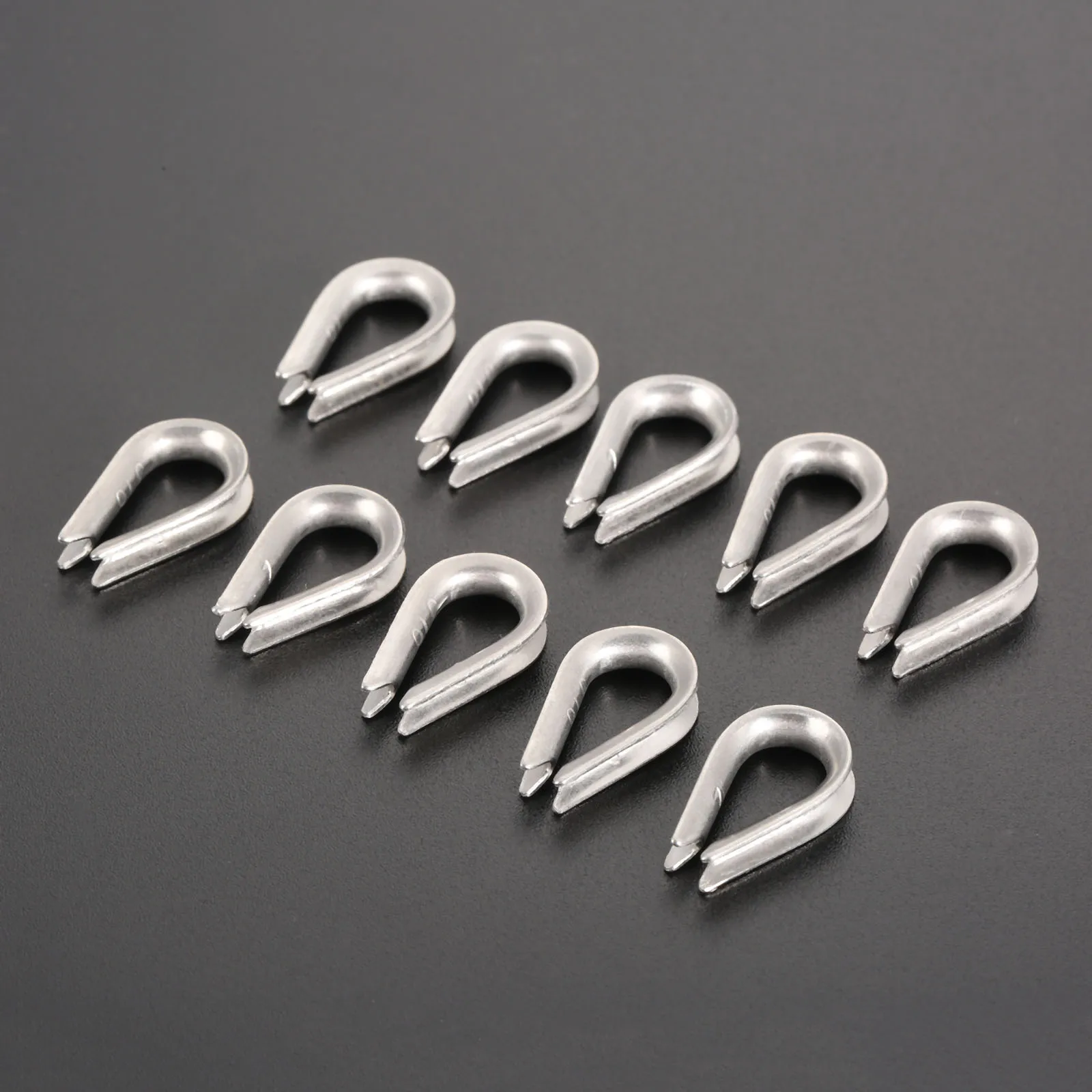 10pcs M2 Wire Rope Cable Thimbles Clamps Marine Grade 316 Stainless