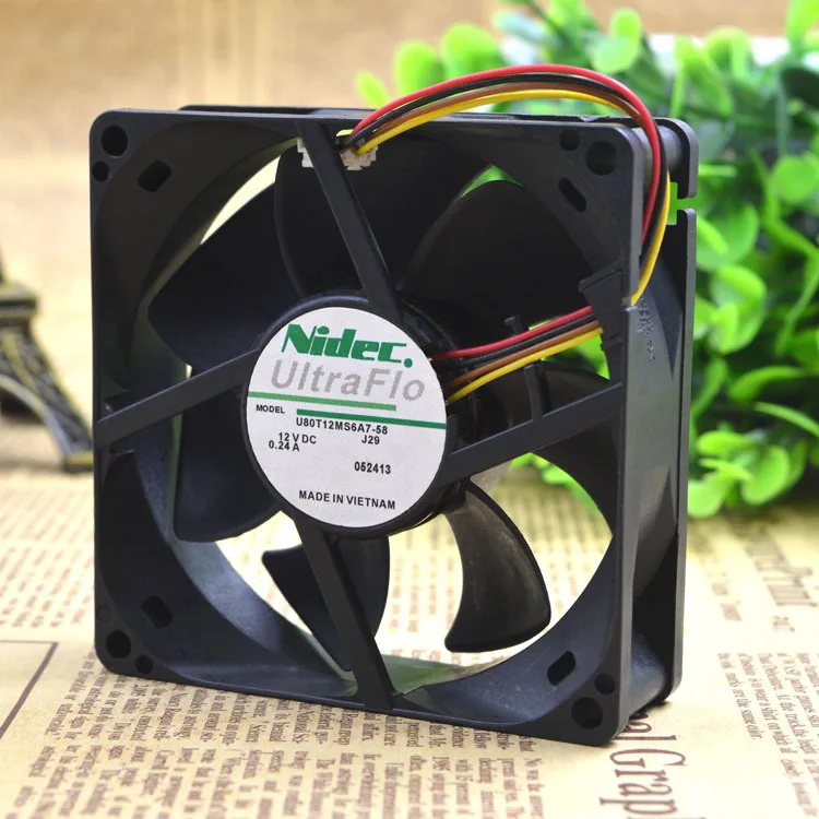 Genuine FOR NIDEC U 80 T 12 MS 6A7-58 8025 12V 0.24A Inverter Cooling Fan | Компьютеры и офис