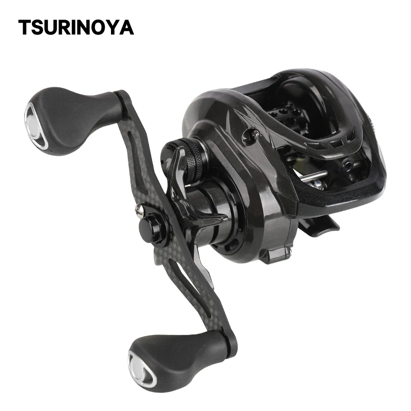 TSURINOYA Long Casting Baitcasting Reel DARK WOLF 100 6.4:1 Ultralight Universal Carbon Deep Spool Saltwater Bass Lure Wheel