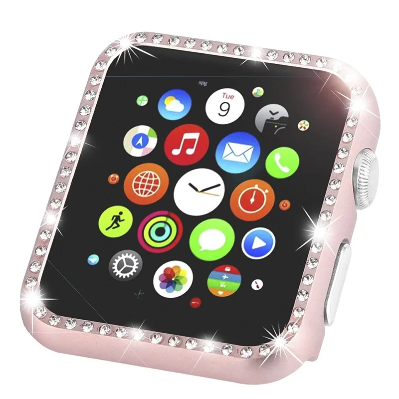 

Bling Metal Diamond Bumper Protective Case for Apple Watch Cover Series 5 4 3 2 1 38MM 42MM Cases For Iwatch 5 4 40mm 44mm
