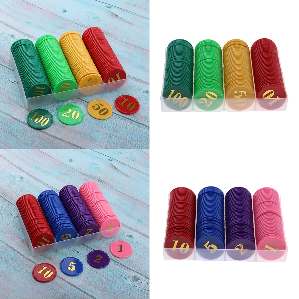 320Pcs Board Game Poker Chips Casino Game Recreation Money Chips Set