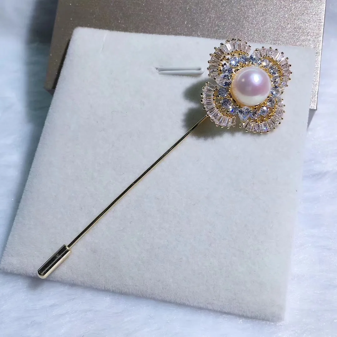 

DIY Accessory Western Style A- line Brooch New Style Simple Brooch Micro Zircon Top Grade Men And Women Small Collar Pin Corsage