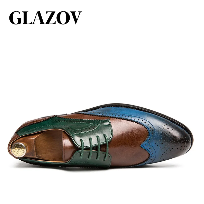 Большие размеры 38-47; мужские кожаные туфли-оксфорды; обувь в британском стиле; Цвет зеленый, синий; удобная деловая обувь ручной работы; мужская обувь на плоской подошве со шнуровкой; Bullock