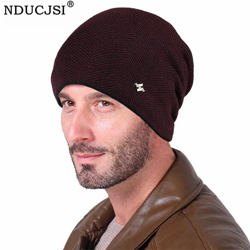 NDUCJSI, модная мужская кепка s, шапка в стиле хип-хоп, Зимняя кепка Skullies, толстая Мужская акриловая шапка, женские вязаные шапочки, вязаные мужские шапочки