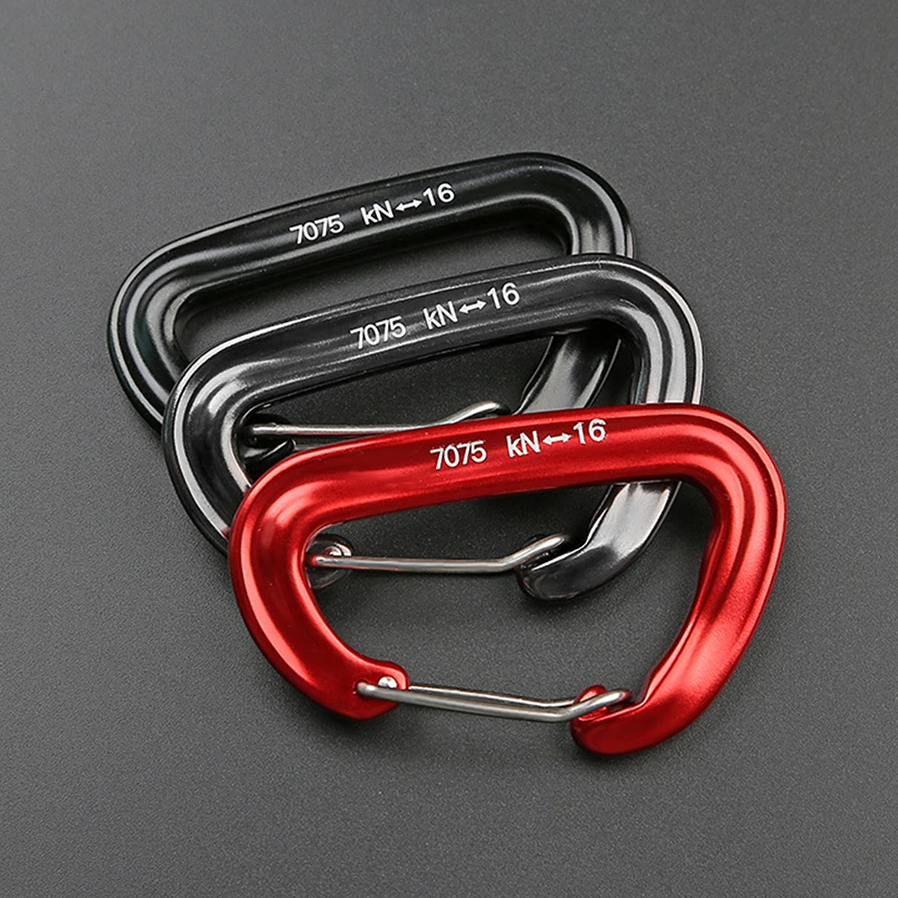 Professional Carabiner D Shape 16KN/3527lbs Heavy Dut Carbiner Hooks