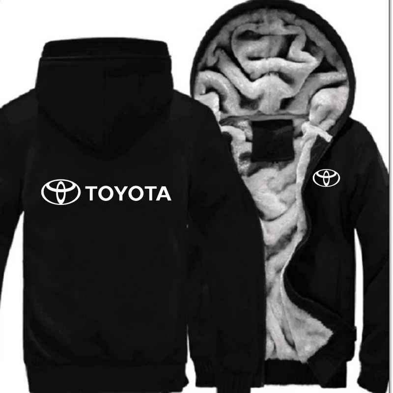 Мужской бренд Toyota, зимняя куртка с капюшоном на молнии, унисекс, утепленные удобные пальто с логотипом, модные белые толстовки с принтом - Цвет: 9