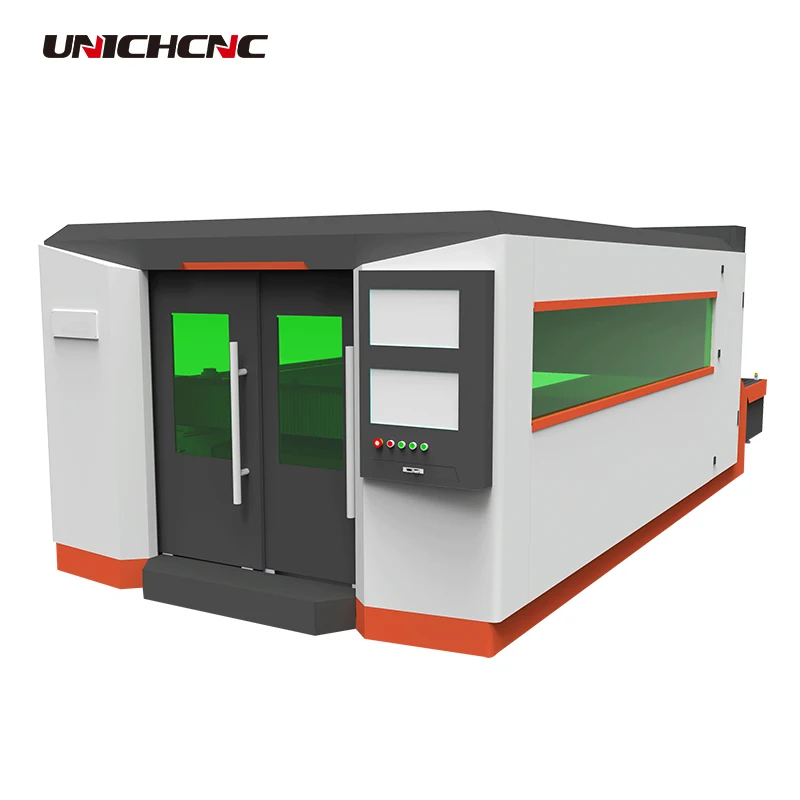 Uniccnc CE стандартный полностью закрытый 1000 Вт станок для резки/волоконная лазерная