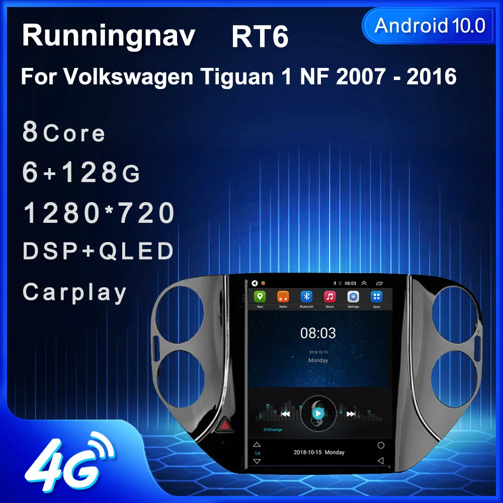 Runningnav For VW Volkswagen Tiguan 1 NF 2007 - 2016 Tesla Type Android Car Radio Multimedia Video Player Navigation GPS | Автомобили и