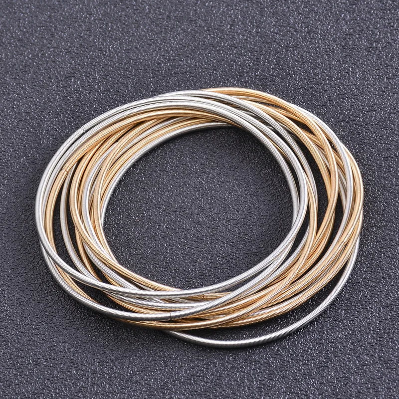 Metal Jewelry Fashion Classic Exquisite Unisex Gift Mini Guitar String Combination Mixed Color Set Spring Retractable Bracelets 3