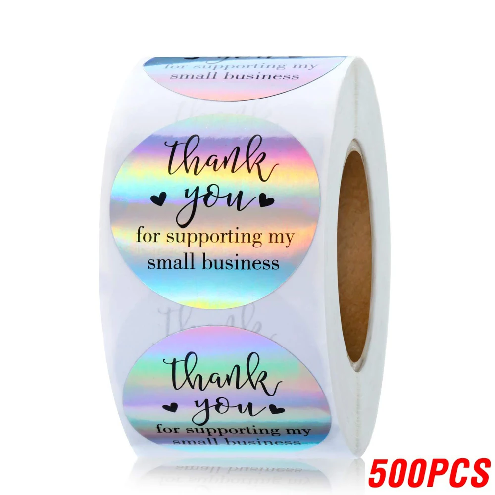 best stamps for card making 100-500pcs Rainbow Laser Thank You Stickers 1inch Small Business Stickers Adhesive Labels for Boutiques Wrapping Supplies ink stamps for crafting Scrapbooking & Stamps